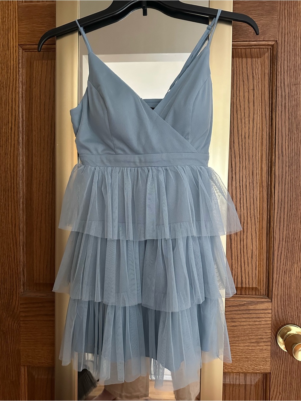 Speechless Blue Tiered Tulle Dress - Classic Spaghetti Strap